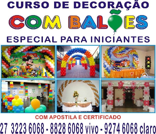 Foto 1 - Curso básico de decoração com balões